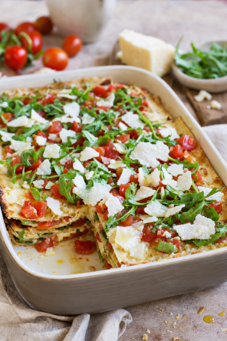 lasagnette-azzimo-pane Lasagnette di pane azzimo con pomodorini e formaggio