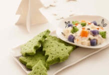 Alberelli di cracker agli spinaci con insalata russa