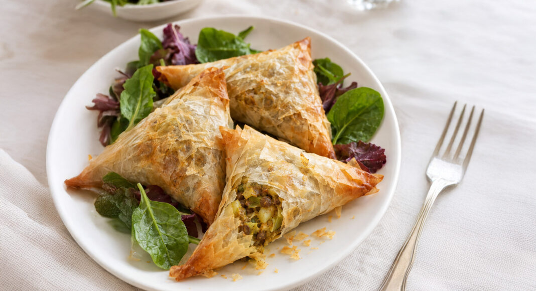 Triangoli croccanti di lenticchie al curry
