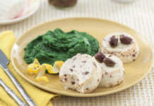 Ricottine infornate con purè di spinaci al limone
