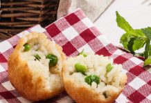 Crocchette di riso e piselli alla menta