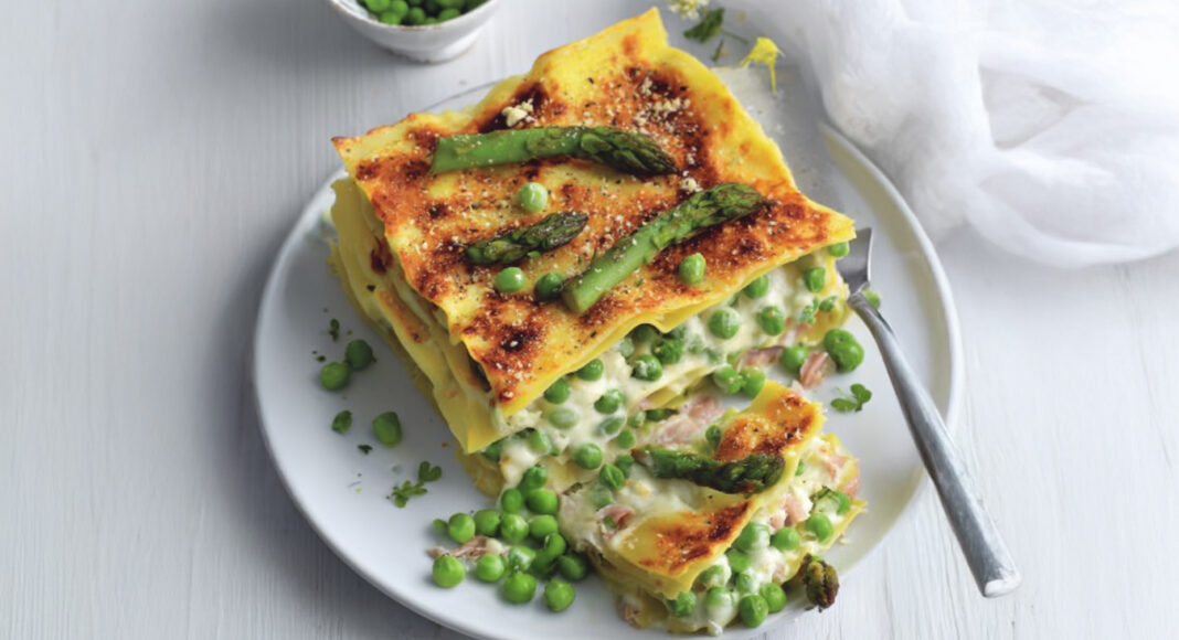Lasagne con verdure di primavera e mozzarella di bufala