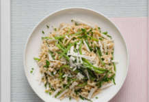 Passatelli integrali al limone con fagiolini e ricotta salata