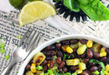 Insalata di legumi, patate e mais