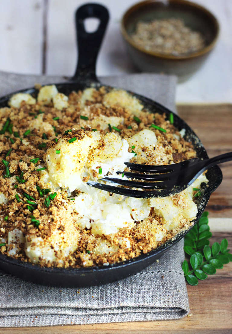 cavolfiori cremosi in crosta croccante