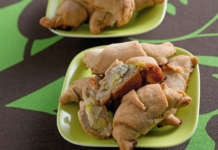 Mini croissant di grano saraceno con porri e gorgonzola