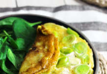 omelette morbida con i porri