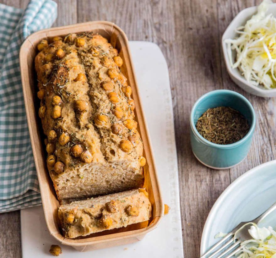 Plumcake alla segale con ceci al rosmarino