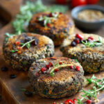 Burger compatti di fagioli neri, vegan e senza glutine