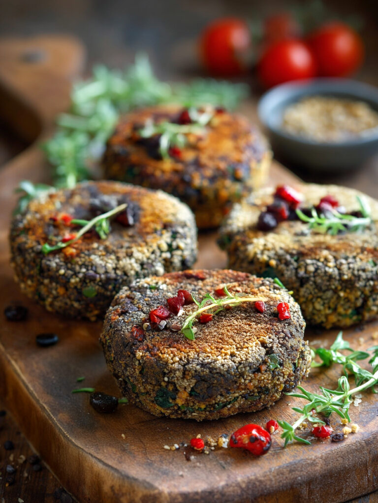 Burger compatti di fagioli neri, vegan e senza glutine