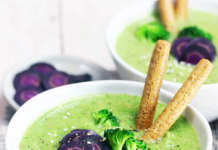 Vellutata di broccoli e carote viola