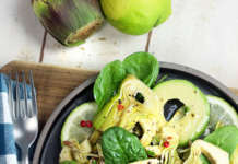 Insalata di carciofi e avocado