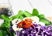 Insalata spinacino, cavolo rosso, cavolfiore