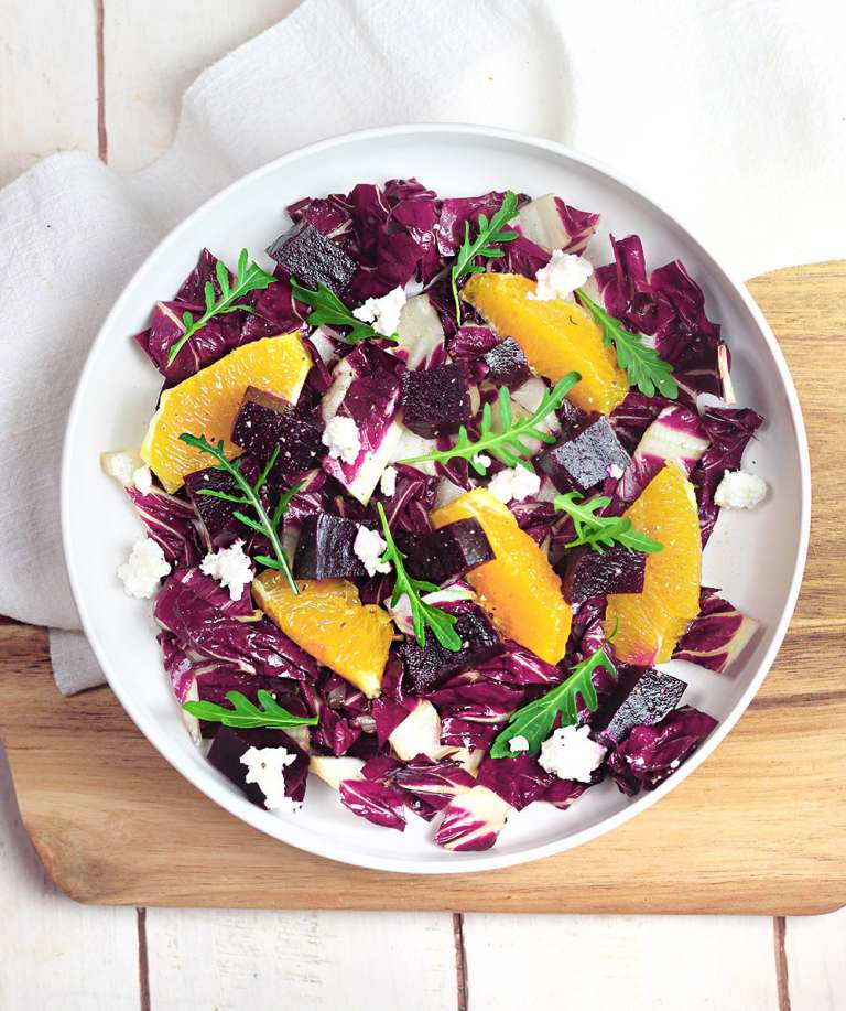Insalata di radicchio, arance e barbabietola