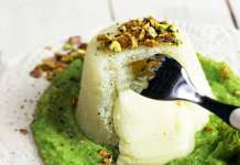 Tortino di polenta su crema di broccolo