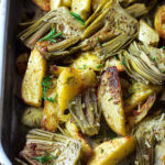 Carciofi e patate veloci al forno