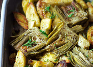 Carciofi e patate veloci al forno