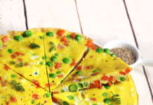 Frittata con piselli e carote