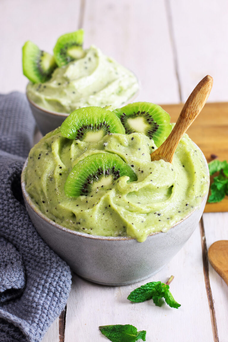 sorbetto-kiwi-vegan Sorbetto istantaneo di kiwi, vegan
