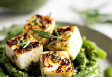 Nidi di fagiolini con feta arrosto