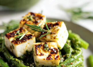 Nidi di fagiolini con feta arrosto