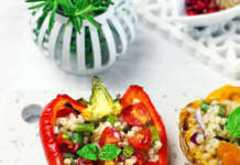 Peperoni ripieni con sorgo e verdure