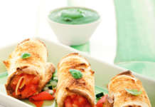 Cannoli rustici ai pomodori con mousse di zucchine