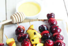 pesche e ciliegie grigliate