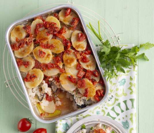 Tiella di riso, patate e cozze