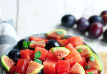 Anguria con uva e fichi