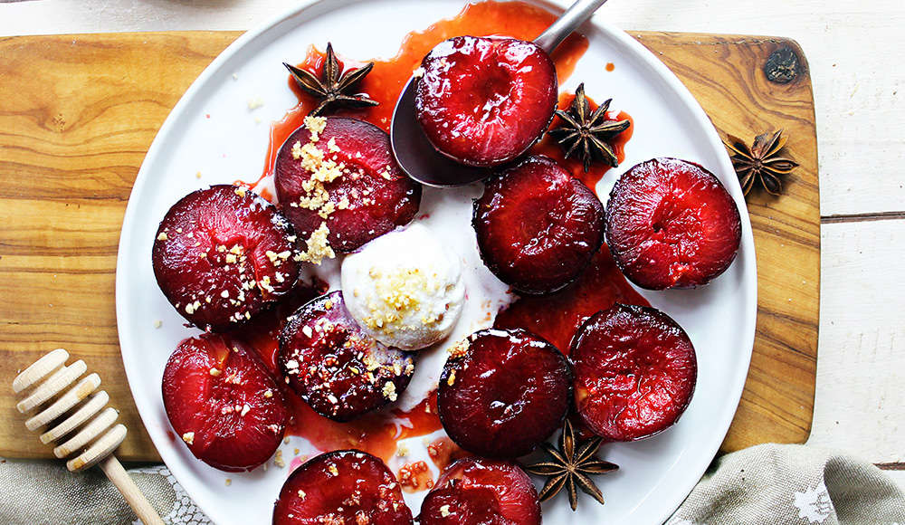 Prugne al miele e arancia