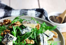 Carpaccio di pera con rucola e zola