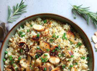 "Riso" di cavolfiore alle mandorle tostate