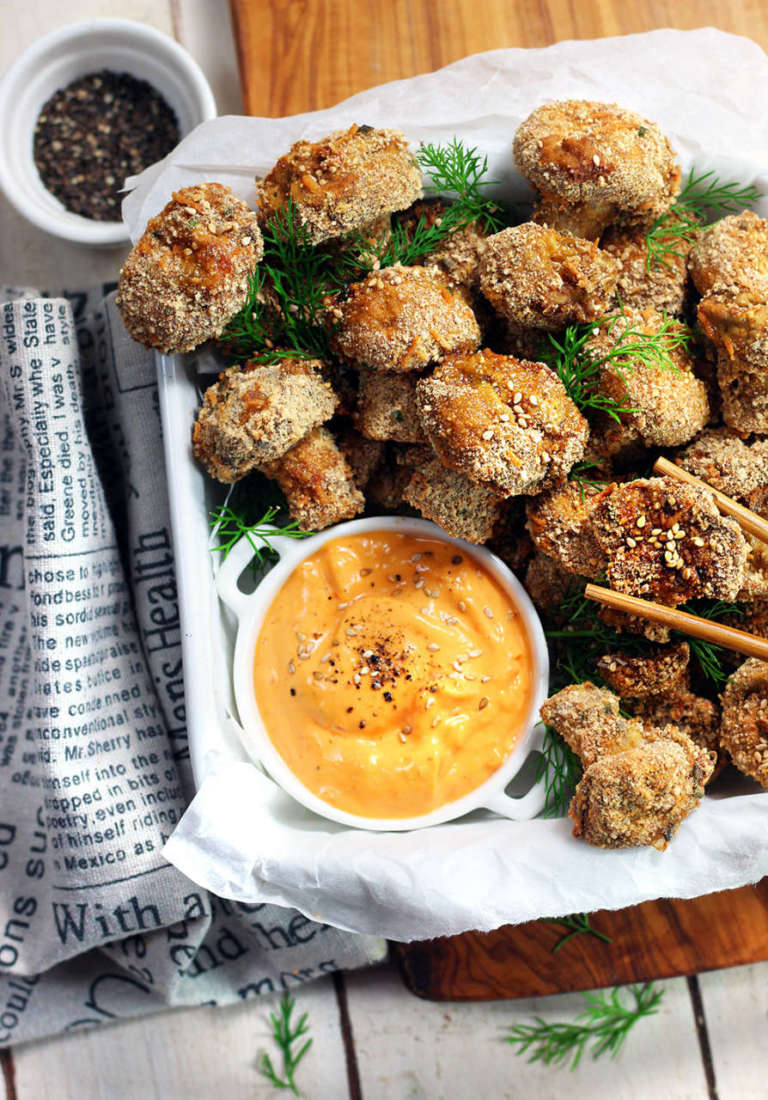 Funghi impanati al forno