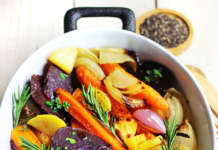 Teglia di carote, cipolle, barbabietola