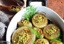 Cipolle al forno con pistacchi
