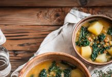 Zuppa di lenticchie, patate e cavolo nero
