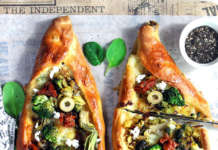 Pizza turca (pida) vegetariana