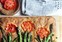 Focaccia integrale con asparagi