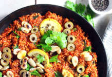 Miglio marocchino con mandorle e olive