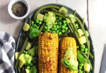 Pannocchie arrosto con contorno di verdure