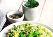 Risotto con crema di piselli