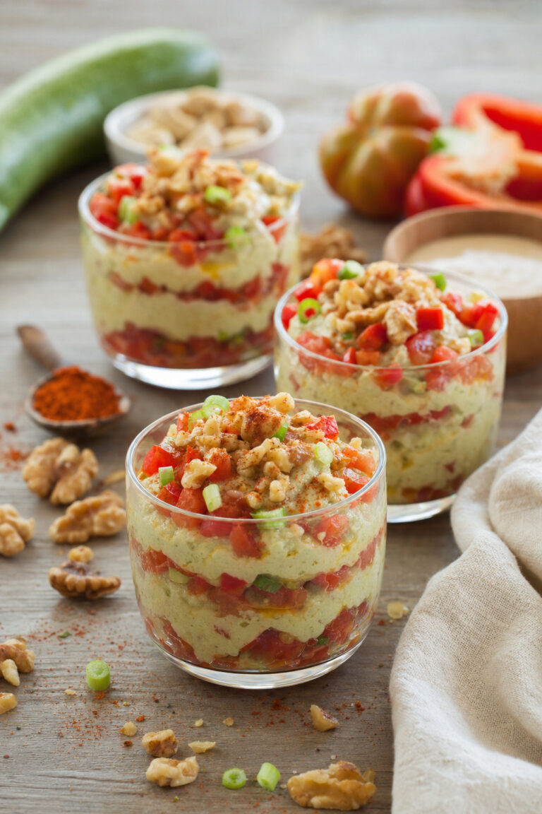 dadolata-di-pomodori-hummus Dadolata di pomodori su hummus crudo di zucchine alla paprica affumicata