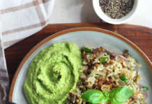 Lenticchie riso e pesto di zucchine