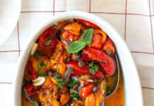 Peperoni arrosto con capperi e acciughe