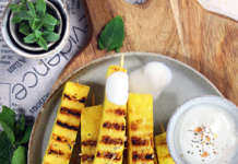 Ananas grigliato con salsa al Rum