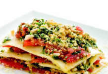 Lasagne di kamut con salsa cruda di pomodoro