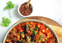 Melanzane e ceci al sugo