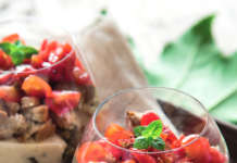 Bicchieri di melanzane e fagioli