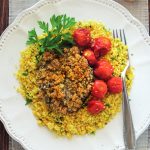Cous cous alla curcuma con funghi gratinati